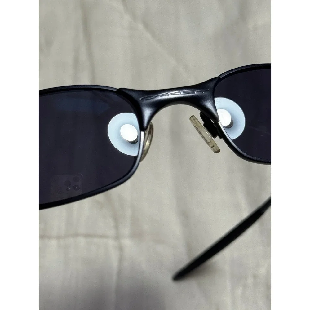Vintage Oakley Square Wire 2.0 Sunglasses Matte Black Metal Vault Case & Bag Y2K